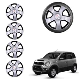 Auto Pearl 4 Pcs 15 inch ABS Grey Car Wheel Cover Set for Mahindra Nuvo Sport-picture-28