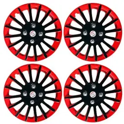 Auto Pearl 4 Pcs 15 inch ABS Black &a; Red Wheel Cover Set for Mahindra Xylo image 3