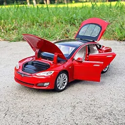 ktrs Tesla S Diecast Metal Pullback Toy car Openable Door Light Music Color Per Stock-picture-30
