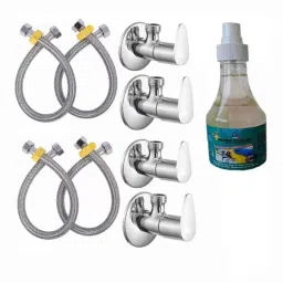 Fastgear Fusion Stainless Steel Silver Chrome Finish Bathroom Faucet Set, FG2404-image-45