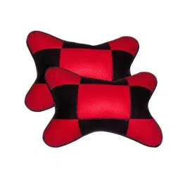 Kozdiko 2 Pcs Red &a; Black Square Box Neck Rest Cushion Pillow Set for Hyundai Verna Fluidic 4S-picture-16