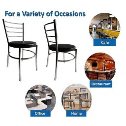 P P Chair Stainless Steel Chrome Finish Yellow Multipurpose Dining Chair (Pack of 2) image 4