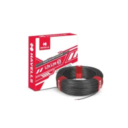 Havells Life Line 4 Sqmm Black Single Core FR PVC Copper Insulated Flexible Cable, Length: 90 m-picture-28