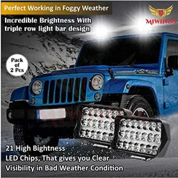 Miwings 5 Inch 21 Led Light Bar Universal Car &a; Bike 48W 6000K Flood Led Bar Off Road Driving Lights Led Fog Lights Lighting Led Work With On/Off Switch (2.Unit) image 3