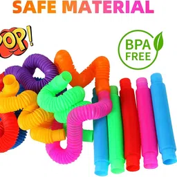 hujai Pop Tube Toys for Kids and Adults, Pack Of 12 Multi Color Pipe Sensory Tools-picture-22
