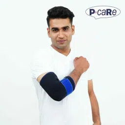 p care P+caRe Neoprene Grey &a; Black Elbow Sleeve with Strap, B2019, Size: XL image 3