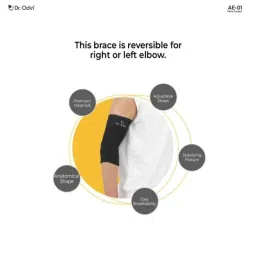 Dr Odin AE-01 Black Premium Contoured Design Elbow Support for Exceptional Pain Relief, Size: S image 3