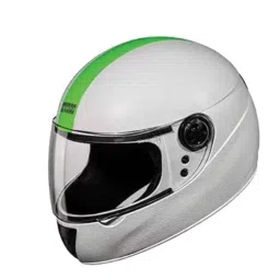 Studds Chrome Elite Expanded Polystyrene White With Fluorescent Green Strip Full Face Full Face Helmet, Size: Medium-picture-40