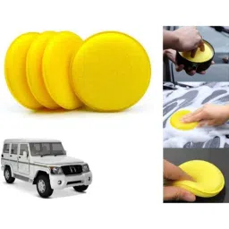 Auto Pearl Polyurethane Beige Washing &a; Waxing Polish Foam Sponge for Bolero PowerPlus 2020 (Pack of 4)-picture-23