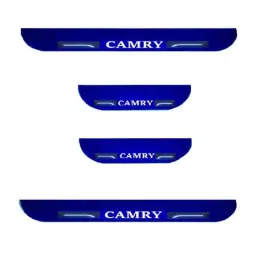 Car Accessories Hub 4 Pcs Acrylic Black Sill Scuff Plate Set with Blue LED for Toyota Camry Old-picture-37