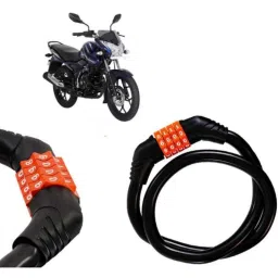 Auto Pearl Black &a; Orange 4 Digit Anti-Theft Combination Number Lock for Discover 150 s-picture-26