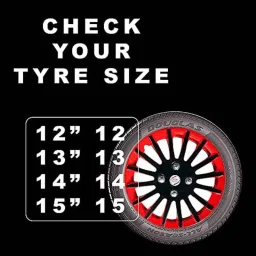 Auto Pearl 4 Pcs 15 inch ABS Red &a; Black Car Wheel Cover Set for Ford Fusion image 5