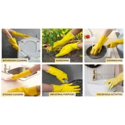 Arun Polymers 12 inch Rubber Yellow Hand Gloves, YLW-GLO-12-S image 2