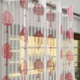 keshav fab 152 cm (5 ft) Window Net Transparent Curtain (Pack Of 2)-picture-28