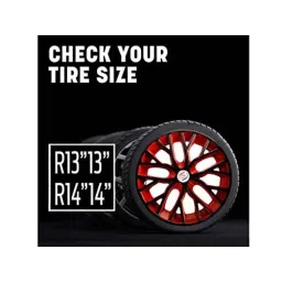 Auto Pearl 4 Pcs 14 inch ABS Black &a; Red Press Type Fitting Car Wheel Cover Set for Toyota Etios image 2