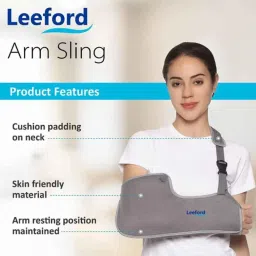 Leeford Polyester Grey Pouch Arm Sling, Size: XL image 4