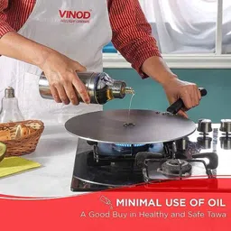 Vinod Zest 30cm Aluminium Black Non-Stick Concave Tawa, ZFMT30 image 2