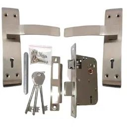 Onjecx 7 inch Stainless Steel Silver Double Turn Mortise Handle Door Lock Set, Onjecx0077-picture-25