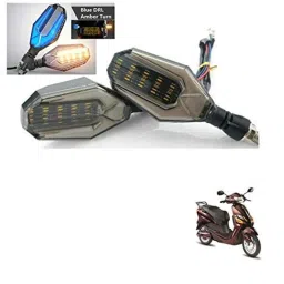 Kozdiko 4 Pcs Plastic Front &a; Rear U Shape Dual Color DRL LED BIke Indicator Set for Hero Electric Optima Pluse-picture-48