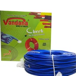 Vandana 1 Sqmm Single Core Blue FR PVC Insulated CCR Copper Wire for Domestic &a; Industrial Purpose, Length: 91 m-picture-31