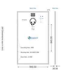 Bluebird 320W 24V Monocrystalline Solar Panel, BBS24MF320 image 2