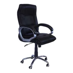 Caddy PU Leatherette Black Adjustable Office Chair with Back Support, DM 78-picture-42