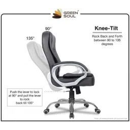 Green Soul Vienna Black Mid Back Leatherette Dynamic Chair image 4