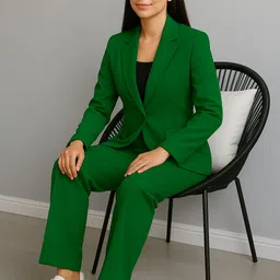 aaromcollection Women Solid Single Breasted Casual Blazer image 4