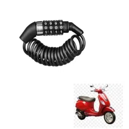 Kozdiko Plastic Black Resettable Password Multi-Use Cable Lock for Vespa LX 150-picture-33