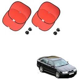Kozdiko 4 Pcs Nylon &a; Metal Red Car Window Sun Shade Set for Skoda Old Octavia-picture-31