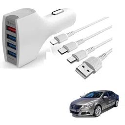 Kozdiko 4 Port USB Car Charger with 3 in 1 Cable for Volkswagen Passat-picture-48