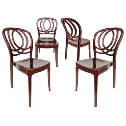 RW Rest Well Oak 4 Pcs Armless Copper Brown Polypropylene Chair Set image 2