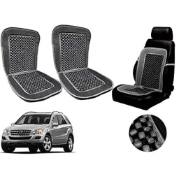 Auto Pearl PU, Velvet &a; Wooden Beads Grey Rectangular Seat Cushion for Mercedes Benz ML350 (Pack of 2 )-picture-27