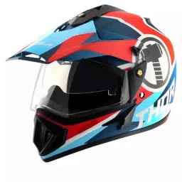 Vega Marvel Thor Edition ABS Dull Blue Red Full Face Helmet, Size: Medium-picture-38