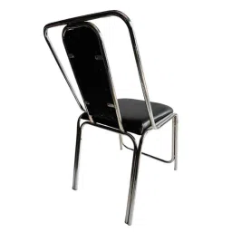 P P Chair Steel Chrome Finish Black Low Back Comfortable Visitor Chair with Leather Cushion Seat (Pack of 5) image 4