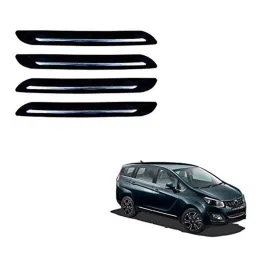 Kozdiko 4 Pcs PVC Black Car Bumper Protector Set with Chrome Strip for Mahindra Marazzo-picture-15