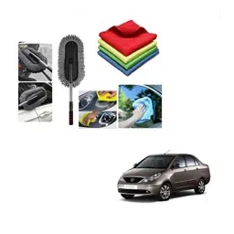 Kozdiko 4 Pcs 40x40cm Microfiber Car Cleaning Cloth Set &a; Cleaning Duster Combo for Tata Indigo-picture-23