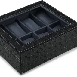 storeshine Mens and Womens Watch Box Holder Organizer Case in Black color(12 Compartments) Watch Box image 3