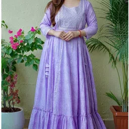 daizen Women Embroidered Viscose Rayon Anarkali Kurta-picture-16