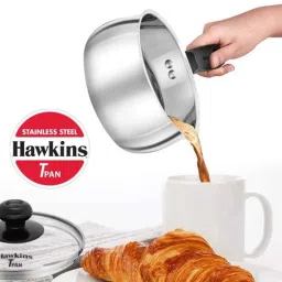 Hawkins 1 Litre Stainless Steel Induction Friendly Tpan with Glass Lid, SST 10G (Pack of 2) image 4