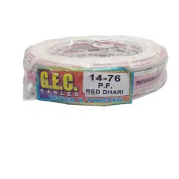 Super GEC 2 Core Copper Red &a; White Flat Auxiliary Speaker Cable, 14/76, Length: 67 m-picture-12