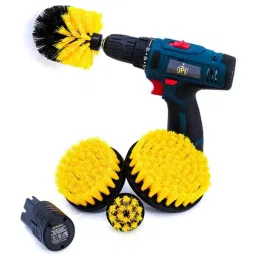 JPT 12V Cordless Drill with 2 Batteries &a; 4 Pcs Drill Brush Attachments Combo image 2