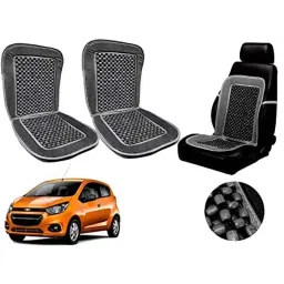 Auto Pearl PU, Velvet &a; Wooden Beads Grey Rectangular Seat Cushion for Chevrolet Beat Type-2 (Pack of 2 )-picture-19