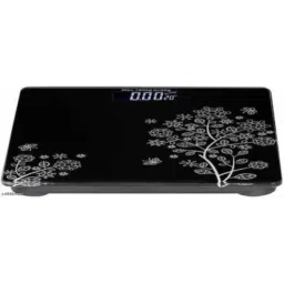 Titan Scales 180kg Glass Black Flower Personal Digital Weighing Scale, TSPS02 image 2