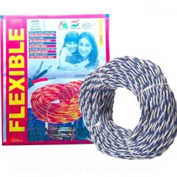 Elson 10/76 0.5 Sqmm Two Core Blue &a; White PVC Insulated Aluminium Cable, Length: 91 m-picture-40