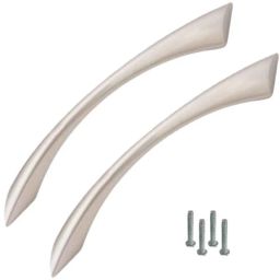 Atom 212 6 inch Silver Satin Finish Zinc Cabinet Pull Handle (Pack of 2)-picture-1
