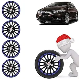 Auto Pearl 4 Pcs 15 inch Black &a; Blue Press Fitting Wheel Cover Set for Honda City Idtec-picture-25