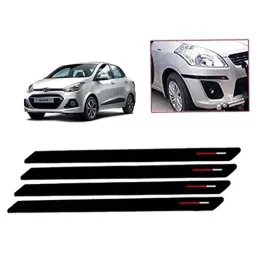 Kozdiko 4 Pcs Black &a; Red Bumper Protector Set for Hyundai Xcent-picture-25
