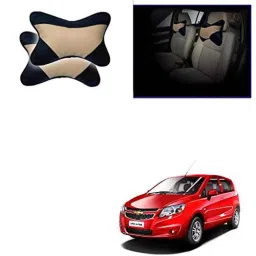 Kozdiko 2 Pcs Beige &a; Black Car Neck Rest Cushion Pillow Set for Chevrolet Sail UVA-picture-21