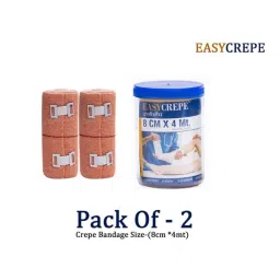 Easycrepe 8cmx4m Cotton Elastic Beige Crepe Bandage, (Pack of 2) image 3
